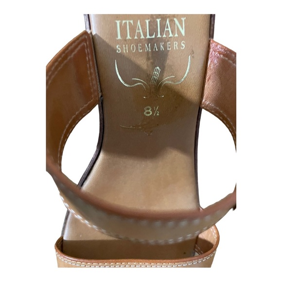 Italian shoemaker womens slip on platform sandal leather color. Size 8.5 - Picture 8 of 12